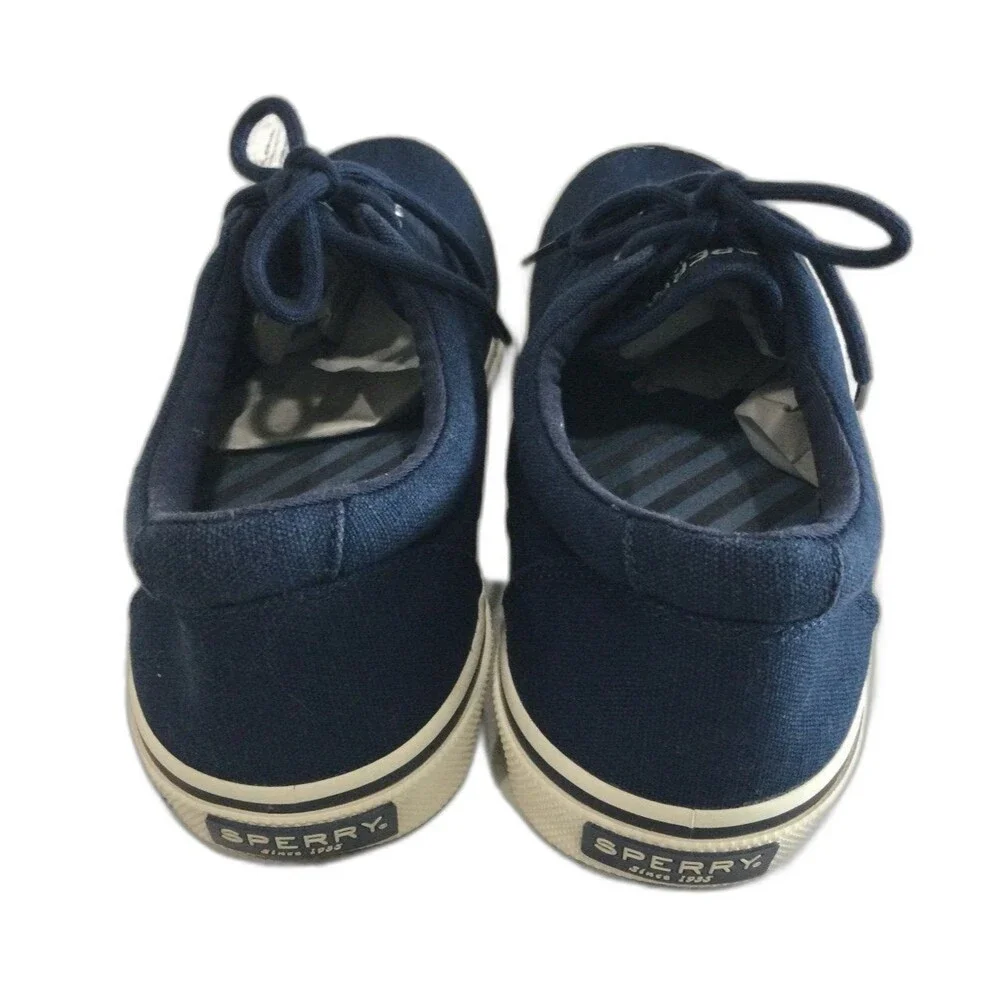 Sperry Top Siders Sneaker Shoes Men’s Size 11.5 Navy Blue Canvas Shoes STS21562